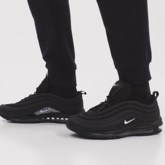 Men's Nike Air Max 97 Black Terry Cloth Size 8 with Box - Picture 5 of 14